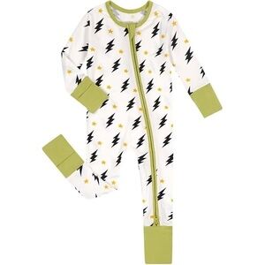 BAMBOO Kids Pajamas - White with Black and Gold Accents